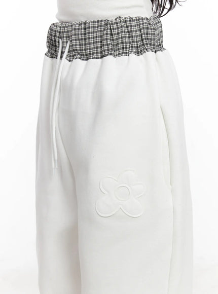 plaid-trim-sweatpants-cn527