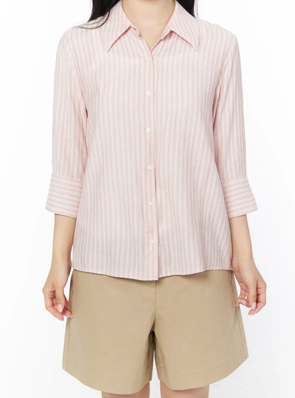 roll-up-sleeve-stripe-blouse-cy522