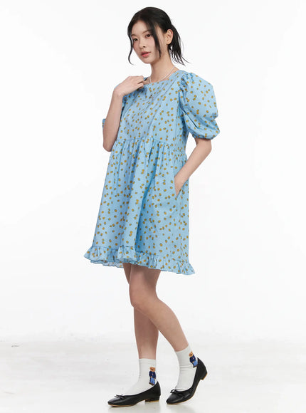 puff-sleeve-mini-dress-iy511