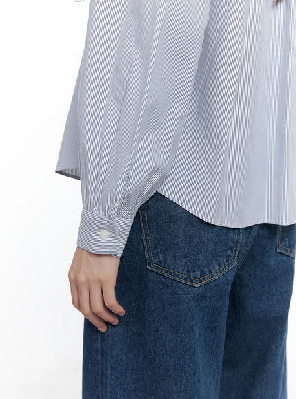striped-puff-sleeve-tie-blouse-co506