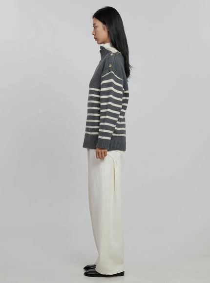 shoulder-cutout-striped-knit-sweater-id504