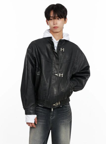mens-faux-leather-toggle-buckle-jacket-io517