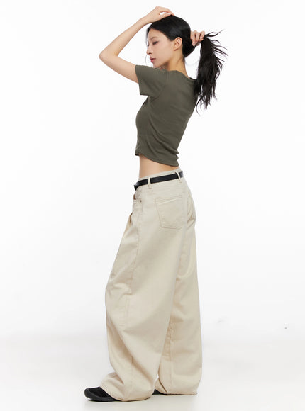 Cotton Oversized Wide-Leg Pants IG508 - Acubi style | LEWKIN