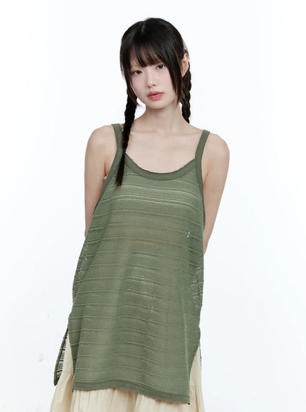 Striped Sheer Layered Tank CL529
