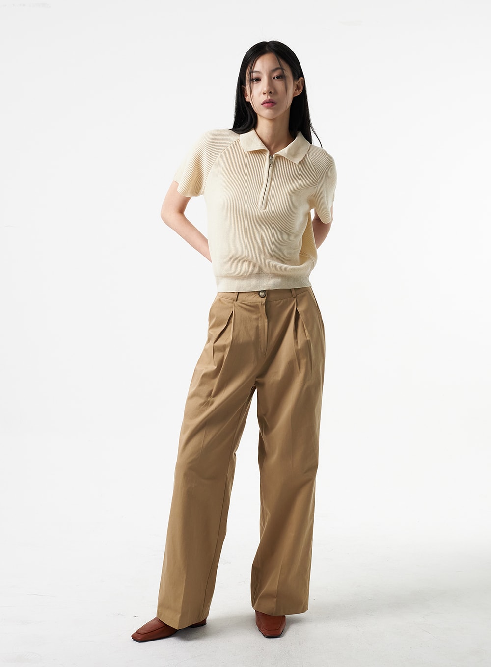 Brown Solid Cotton Pants With Pocket | EST-WMJ-907 | Cilory.com