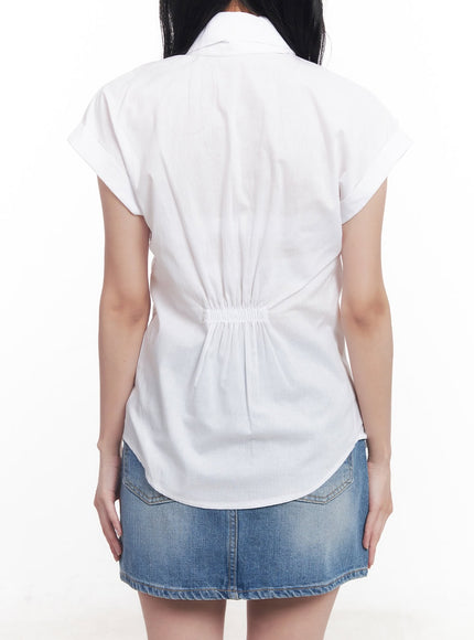 collared-blouse-top-neck-tie-set-cy523