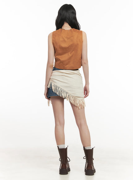 buttoned-suede-v-neck-vest-top-cf513