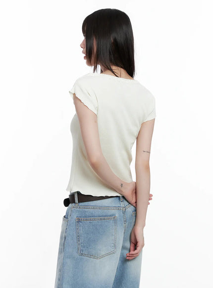 lace-trimmed-button-short-sleeve-il531