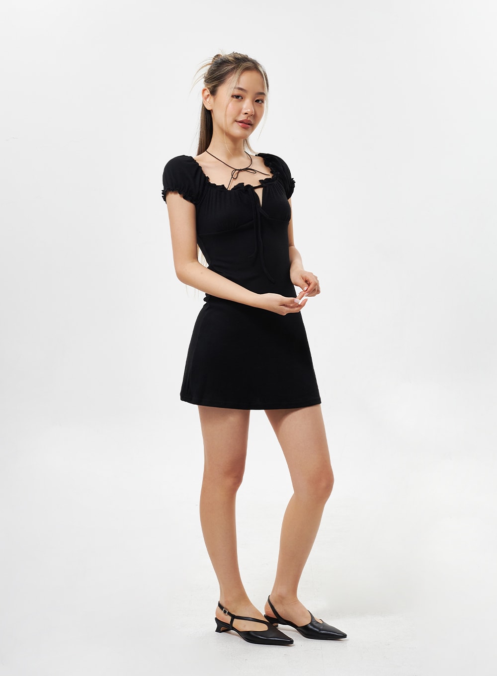 puff-sleeve-mini-dress-cy331