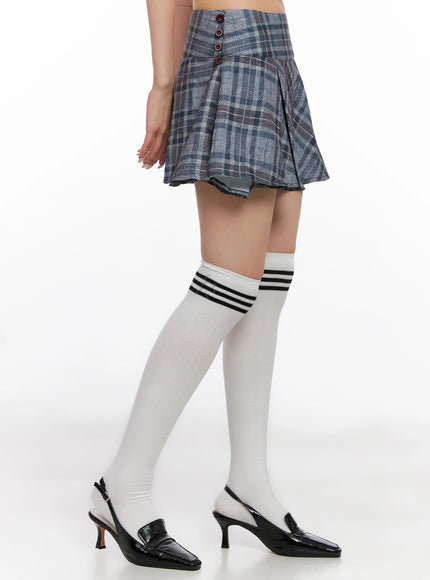 checkered-pleated-mini-skirt-is508