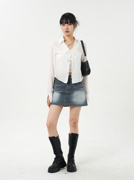 Blue Denim Mini Skirt CA327