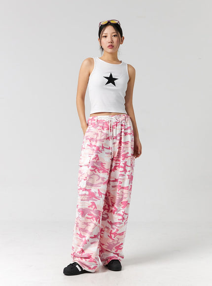 military-print-wide-pants-cg303