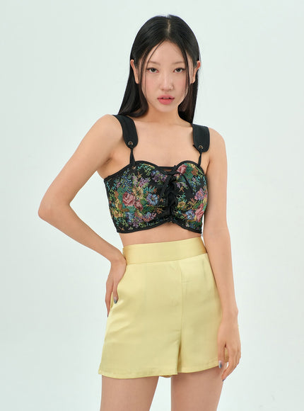 Flower Cropped Corset Top BY303