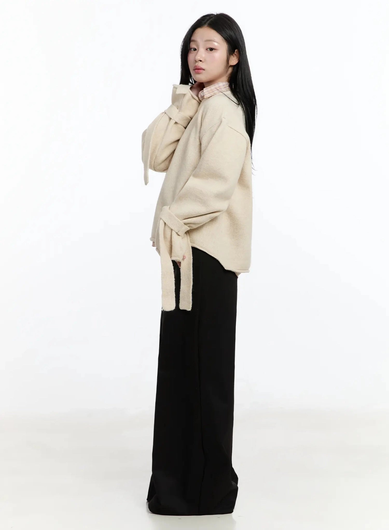 ribbon-sleeve-knit-sweater-im513