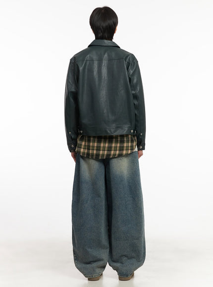 mens-faux-leather-collared-trucker-jacket-ia511