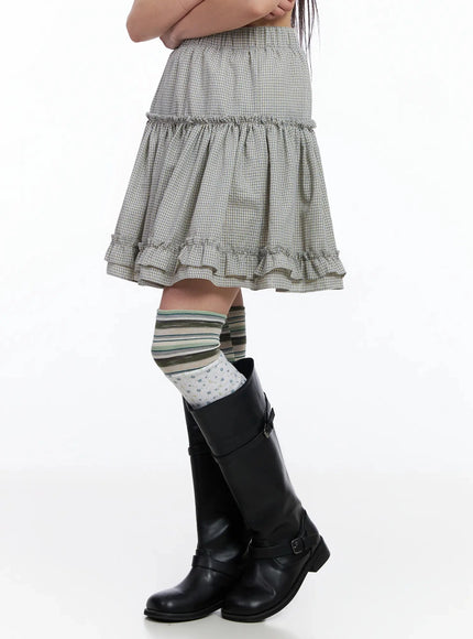 tiered-plaid-frill-midi-skirt-ia523