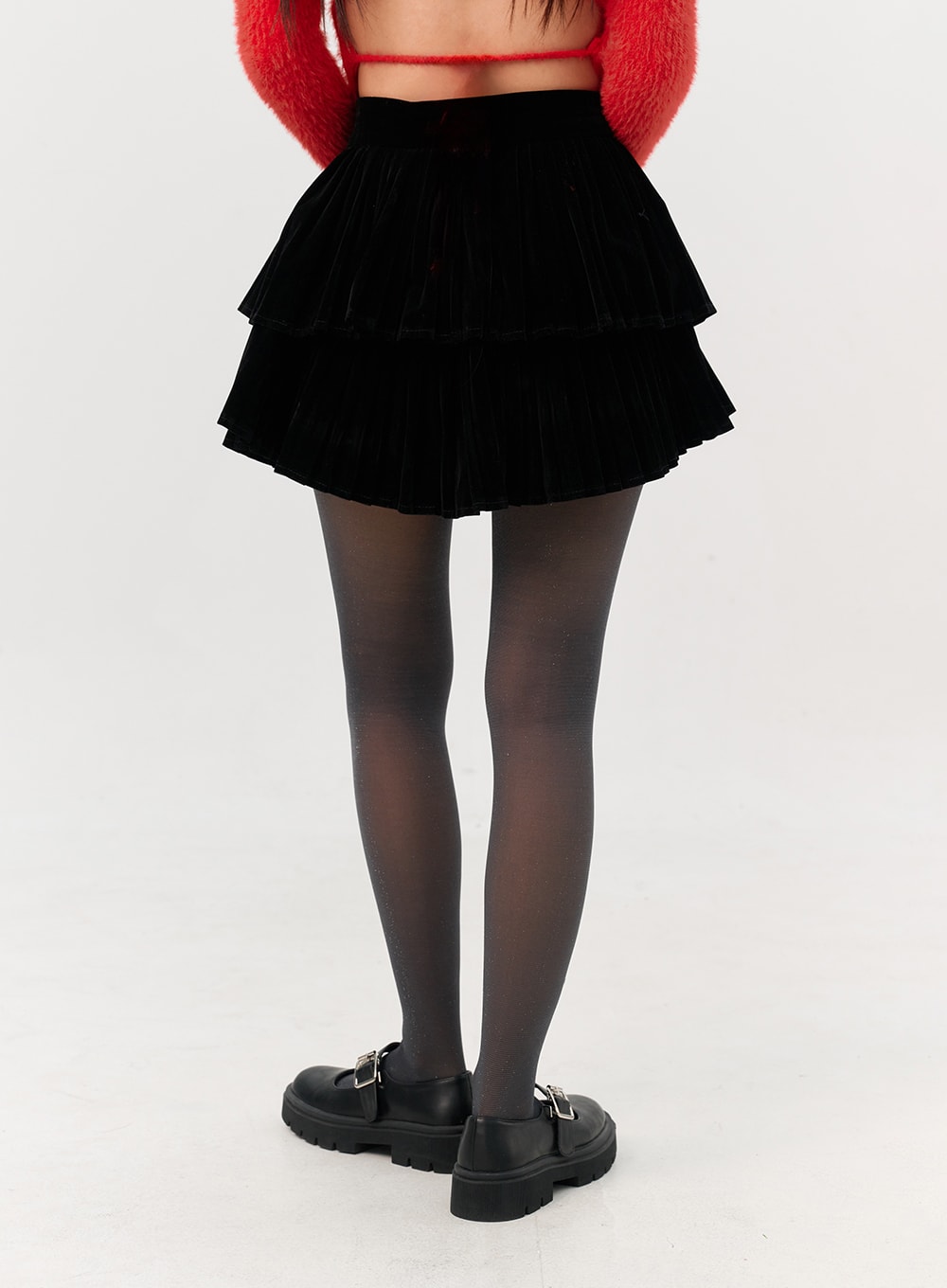 Velvet pleated hotsell mini skirt