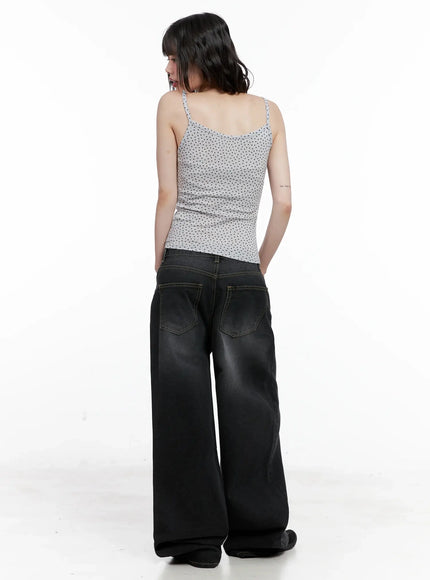 IU Vintage Black Baggy Jeans IL528 - Acubi style | LEWKIN