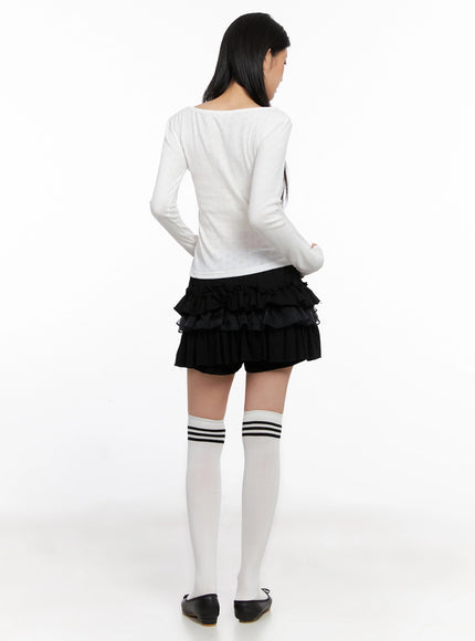 layered-ruffle-mini-skirt-is508