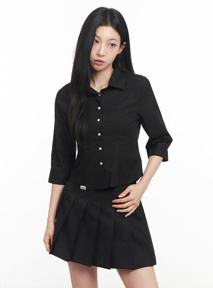 half-sleeve-slim-fit-collared-shirt-iy516