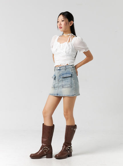 pocket-denim-mini-skirt-cg303