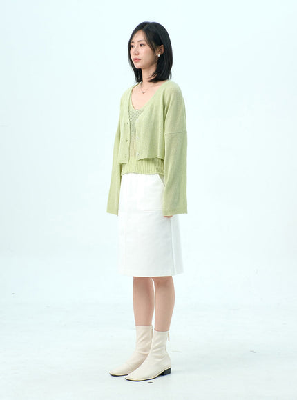 網布上衣和開衫套裝 OY317