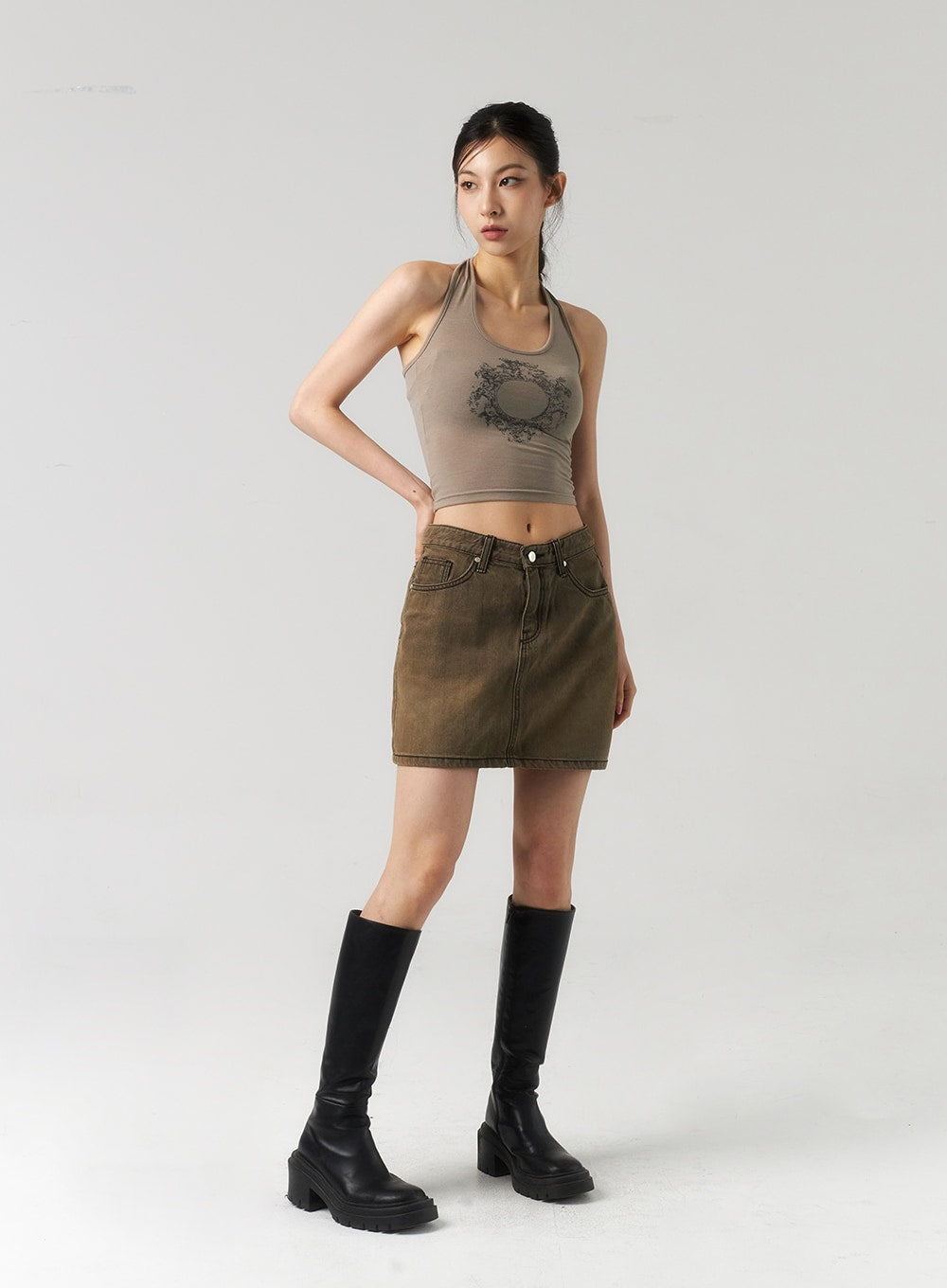 KENYA DARK KHAKI LONG SKIRT · See-More Jean Skirts · Online Store Powered  by Storenvy
