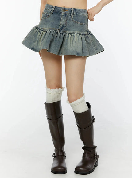 frill-hem-denim-mini-skirt-cu515