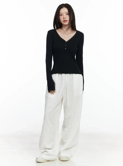 bow-embossed-wide-pants-if525