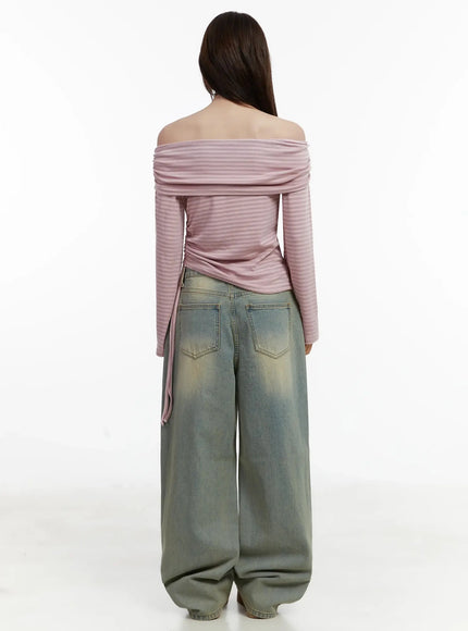 striped-off-shoulder-shirred-top-ij516