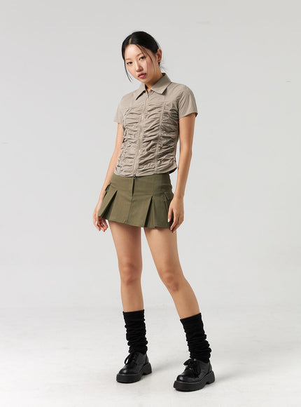 cargo-pleated-mini-skirt-cl326