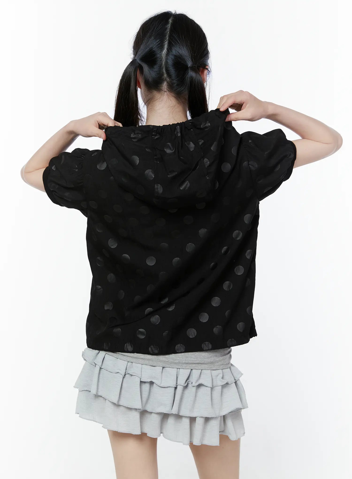 polka-dot-short-sleeve-windbreaker-jacket-cu508