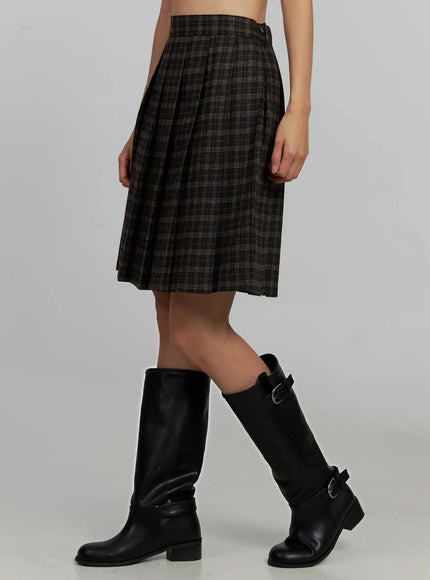 plaid-pleated-midi-skirt-ij502