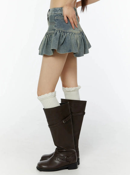 frill-hem-denim-mini-skirt-cu515