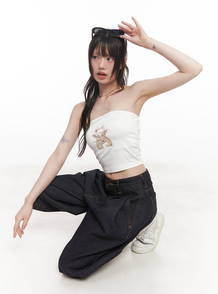 bunny-graphic-tube-top-cy520
