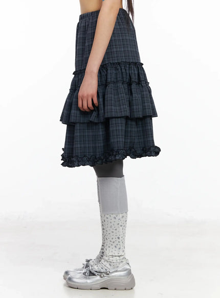 plaid-frill-tiered-midi-skirt-ia523