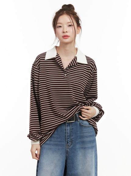 oversized-stripe-collared-long-sleeve-top-ij527