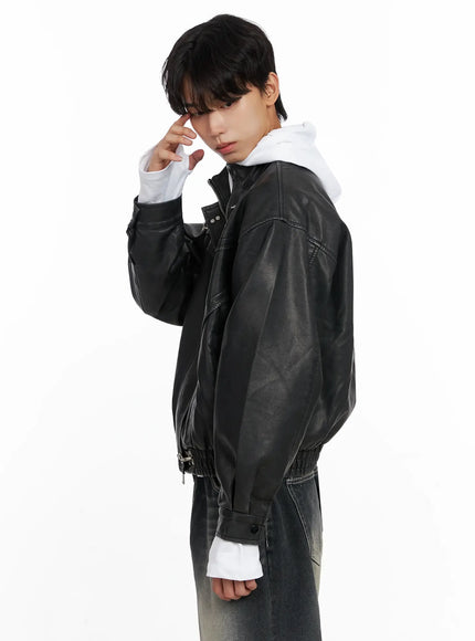 mens-faux-leather-toggle-buckle-jacket-io517