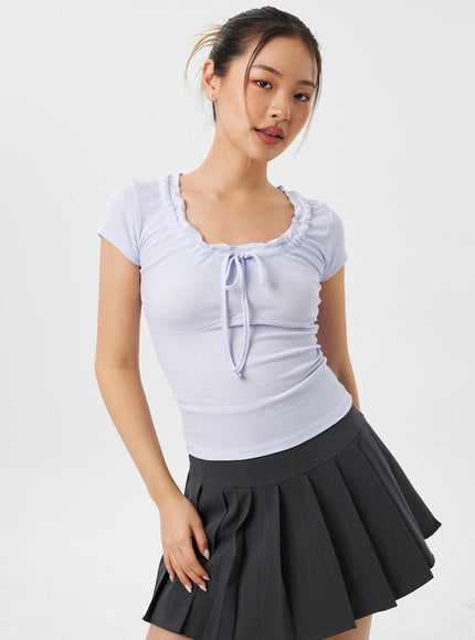 Simple Pleated Mini Skirt CY309