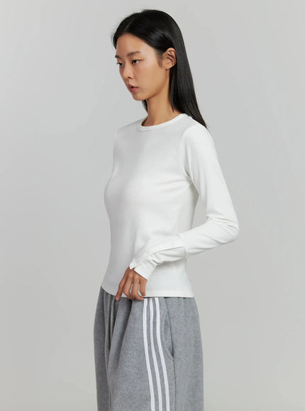 button-sleeve-ribbed-top-ij505