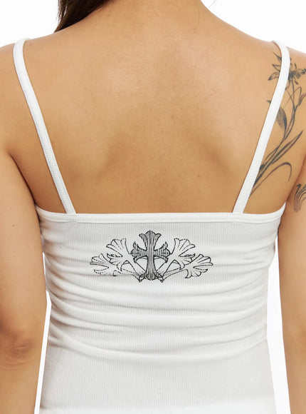 cross-graphic-lace-trim-cami-tank-iy504
