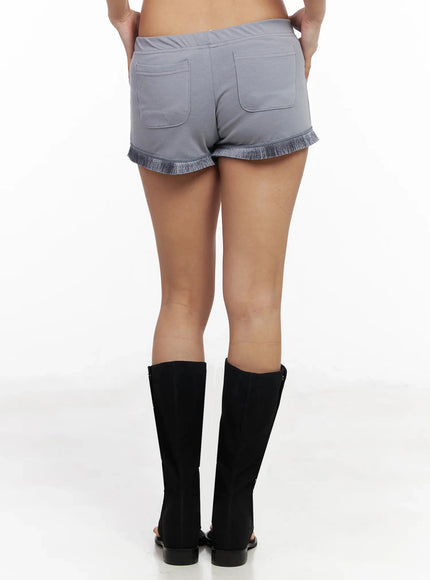 fringe-trim-shorts-iy501