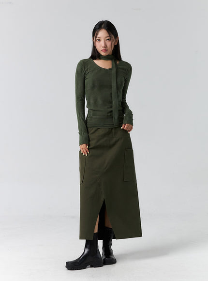 cargo-slit-maxi-skirt-cs305