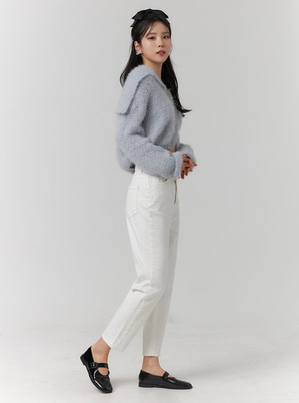 solid-straight-leg-pants-oj419 / White