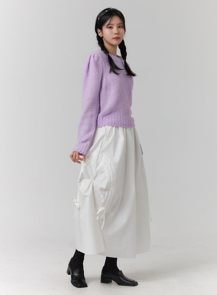 ribbon-detail-maxi-skirt-oj419 / White
