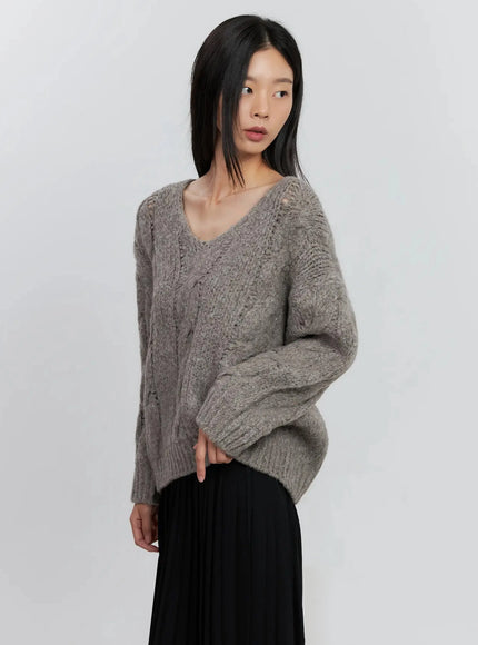cable-knit-v-neck-sweater-is516