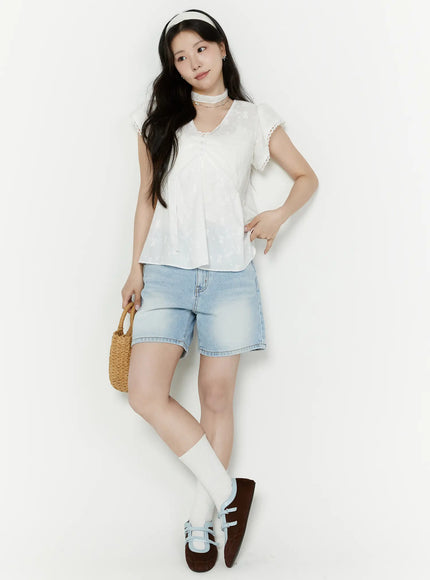 embroidered-ribbon-blouse-and-skinny-scarf-set-iy511