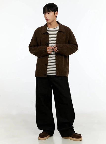 mens-simple-wool-collar-cardigan-in525