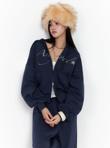 Angel Graphic Zip-Up Hoodie IS525 - Acubi style | LEWKIN