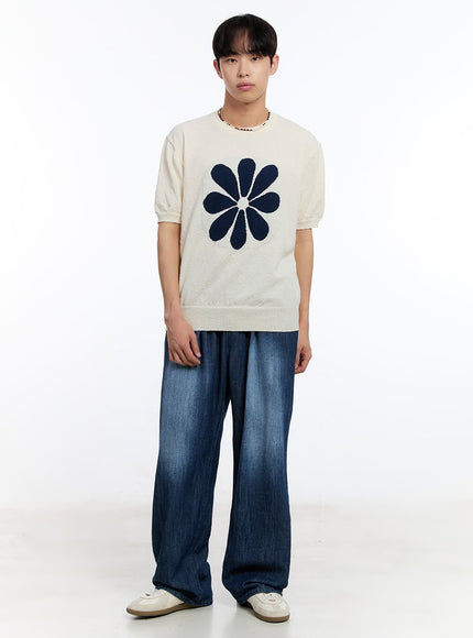 men-s-pintuck-denim-sweatpants-dark-blue-iy529